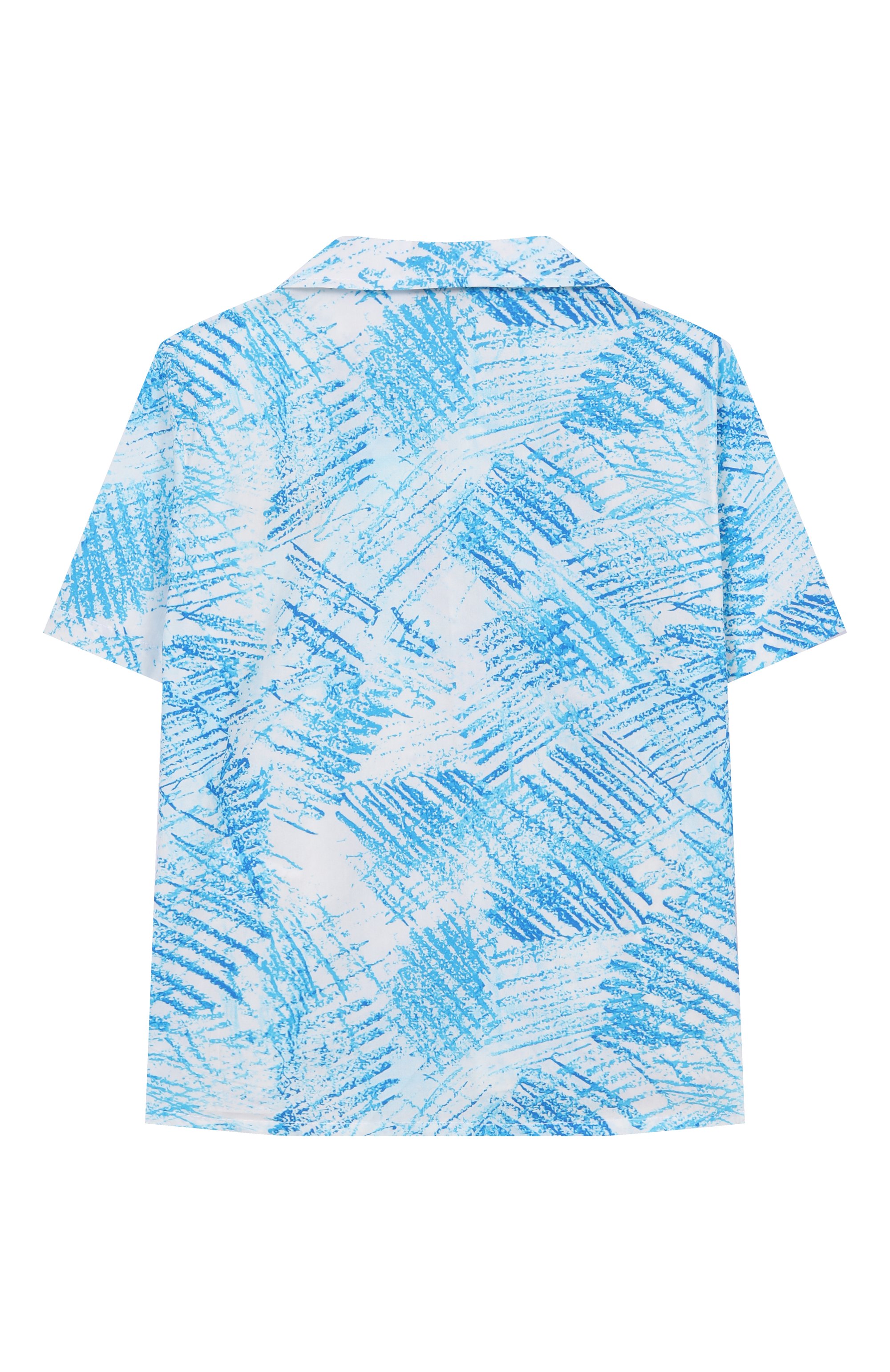 Хлопковая рубашка MSGM KIDS голубого цвета по цене 15600 руб., арт. S6MSJUSI140, фото 2 Хлопковая рубашка MSGM KIDS, арт. S6MSJUSI140, фото 2