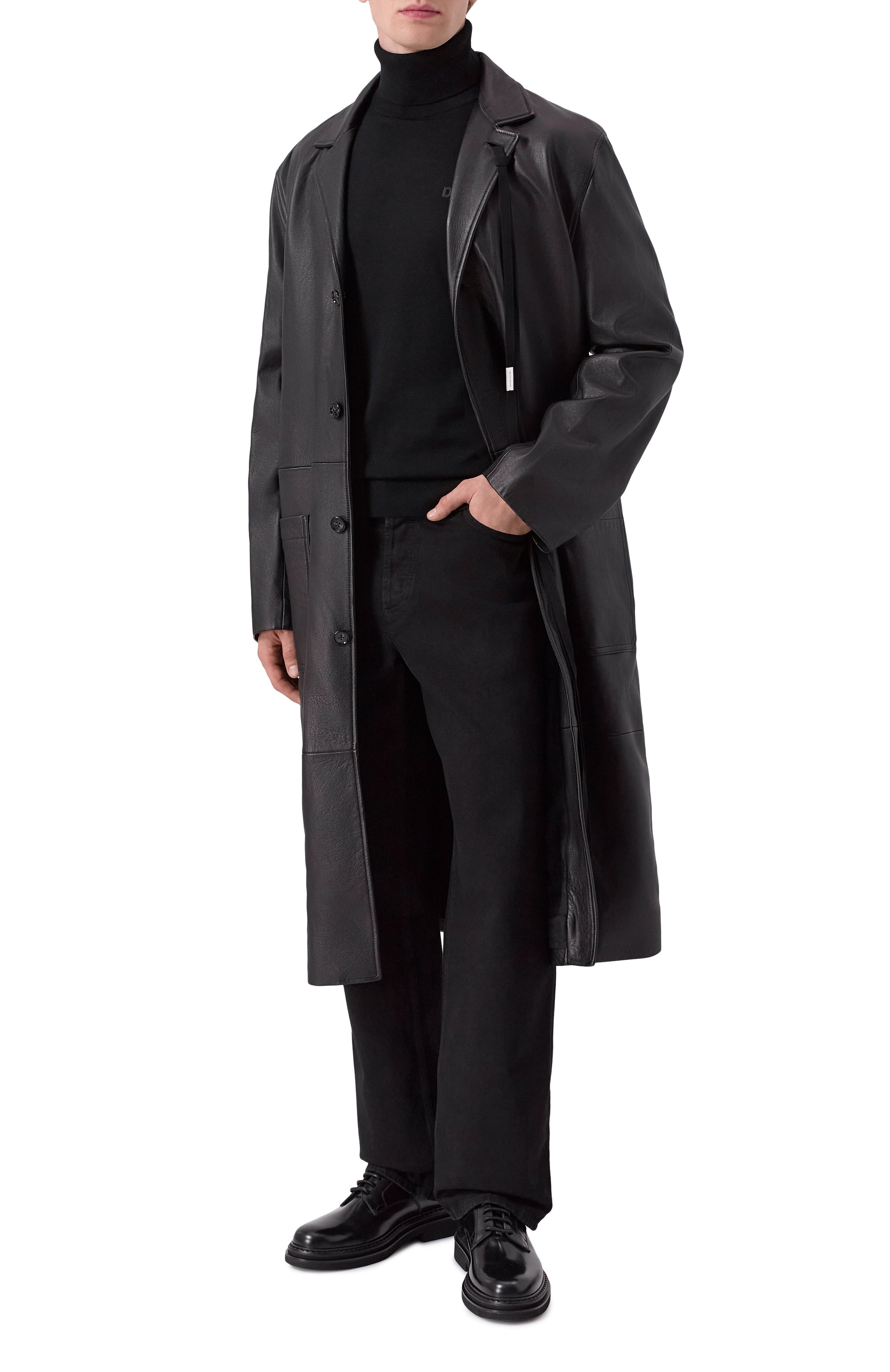 Кожаное пальто ANN DEMEULEMEESTER, арт. B0013107/LT038, фото 2