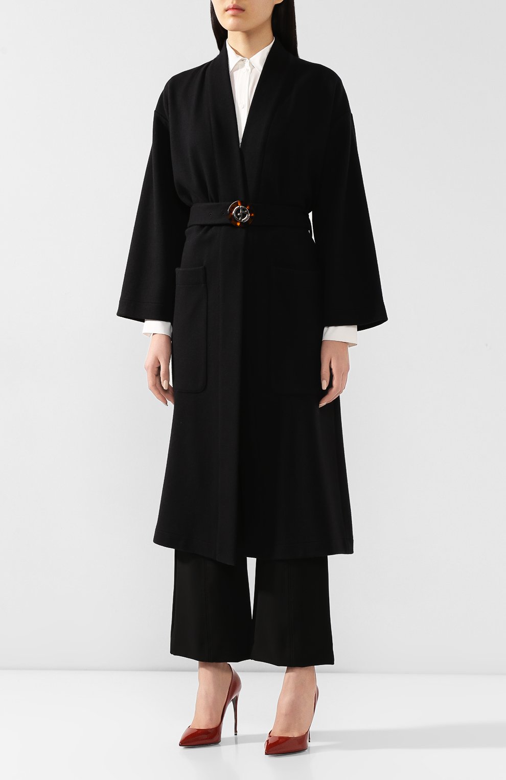 Пальто из смеси кашемира и шерсти GIORGIO ARMANI черного цвета по цене 580500 руб., арт. 3HAL50/AJNPZ, фото 3 Пальто из смеси кашемира и шерсти GIORGIO ARMANI, арт. 3HAL50/AJNPZ, фото 3