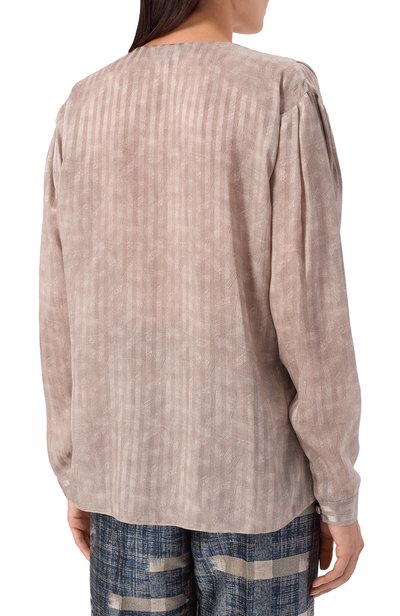 Шелковая блузка GIORGIO ARMANI серого цвета по цене 272500 руб., арт. GW004029/TE23038, фото 4 Шелковая блузка GIORGIO ARMANI, арт. GW004029/TE23038, фото 4
