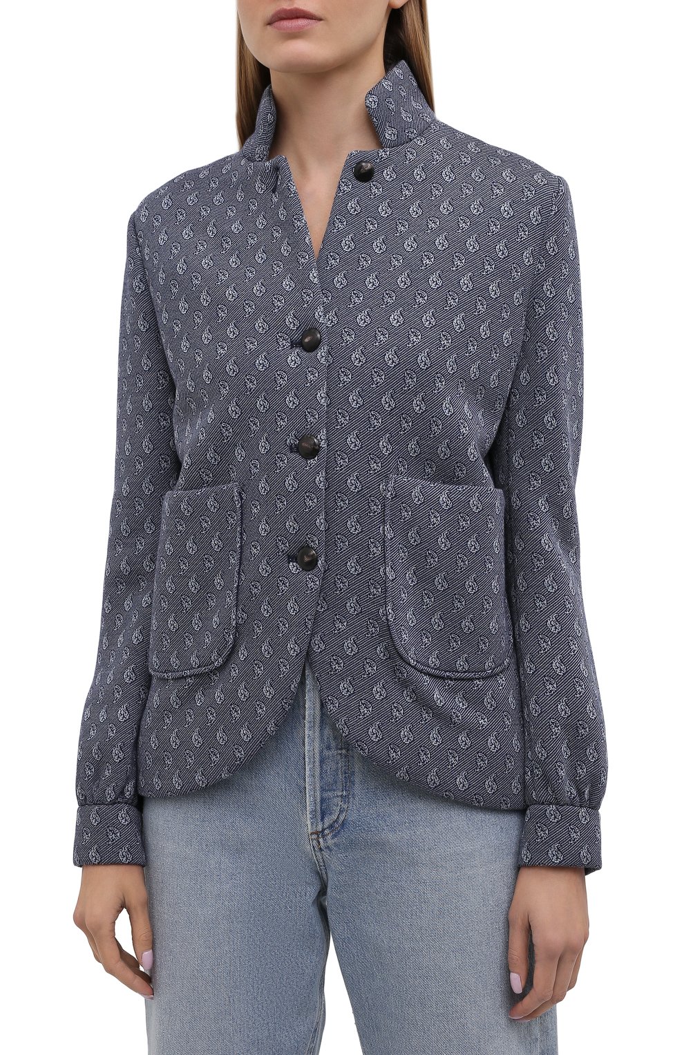 Жакет из вискозы GIORGIO ARMANI синего цвета по цене 159500 руб., арт. 6KAG51/AJVPZ, фото 3 Жакет из вискозы GIORGIO ARMANI, арт. 6KAG51/AJVPZ, фото 3