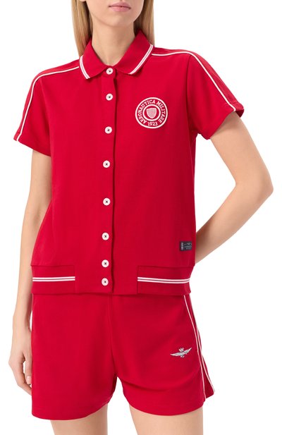 Хлопковый костюм AERONAUTICA MILITARE красного цвета по цене 32050 руб., арт. TF078DF582, фото 2 Хлопковый костюм AERONAUTICA MILITARE, арт. TF078DF582, фото 2