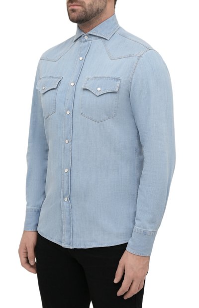 Джинсовая рубашка BRUNELLO CUCINELLI, арт. ME6454008, фото 3