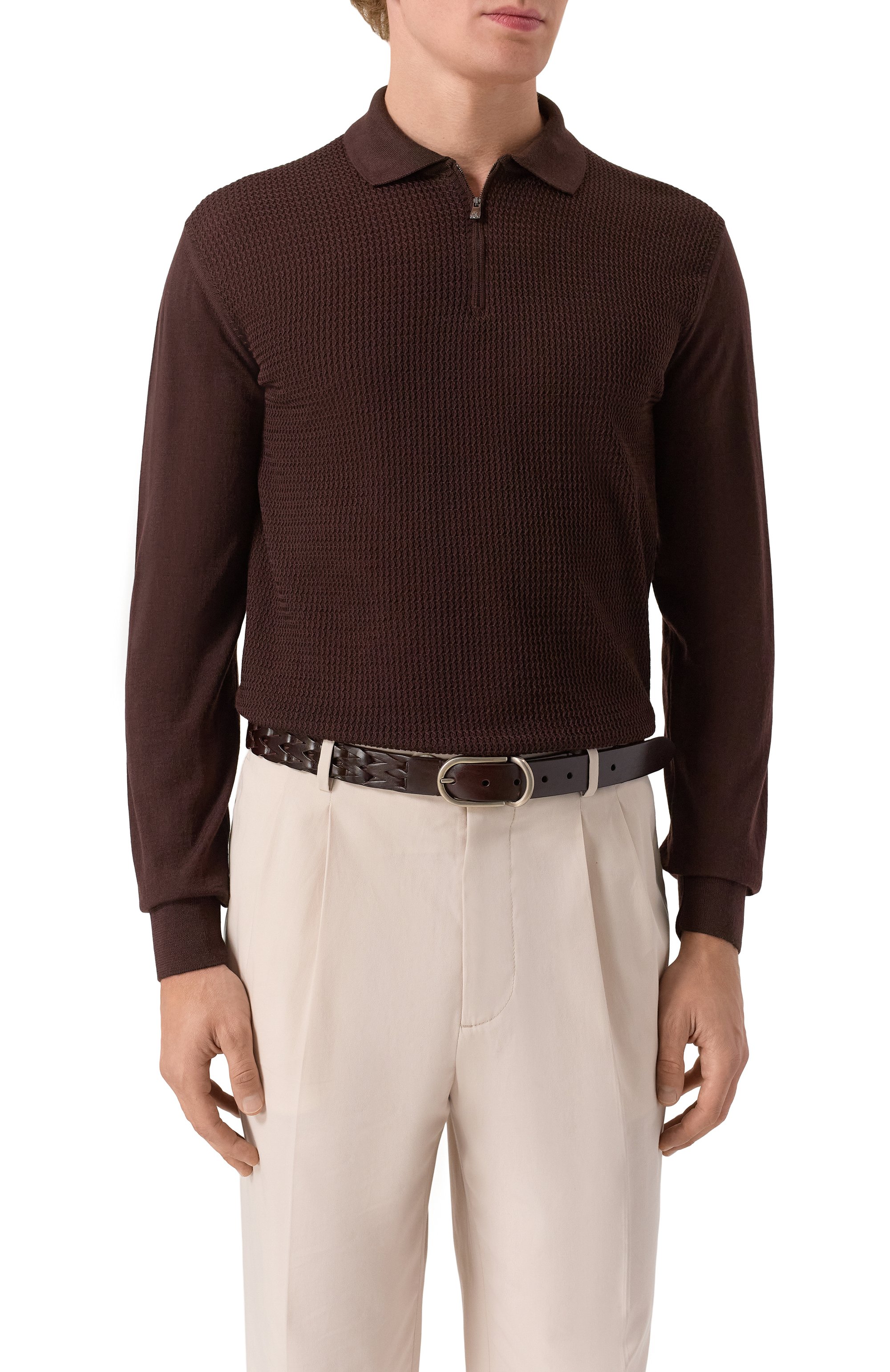 Кожаный ремень BRUNELLO CUCINELLI темно-коричневого цвета по цене 113000 руб., арт. MAUPP333, фото 2 Кожаный ремень BRUNELLO CUCINELLI, арт. MAUPP333, фото 2