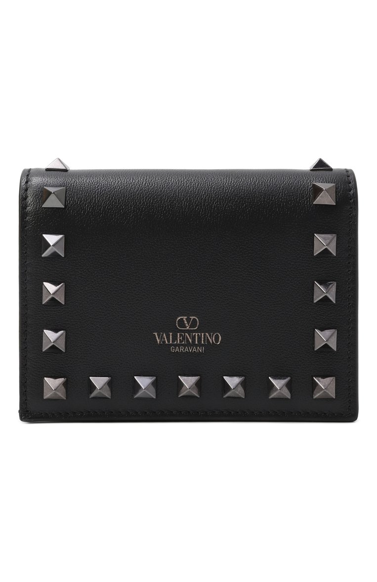 Женские кожаный кошелек VALENTINO черного цвета, арт. 6W2P0P39/VBL | Фото 1 (Материал: Натуральная кожа; Нос: Не проставлено; Автоматизация состава: Проставлено)