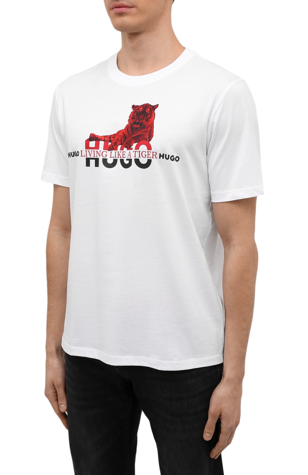 Хлопковая футболка HUGO, арт. 50467356, фото 3