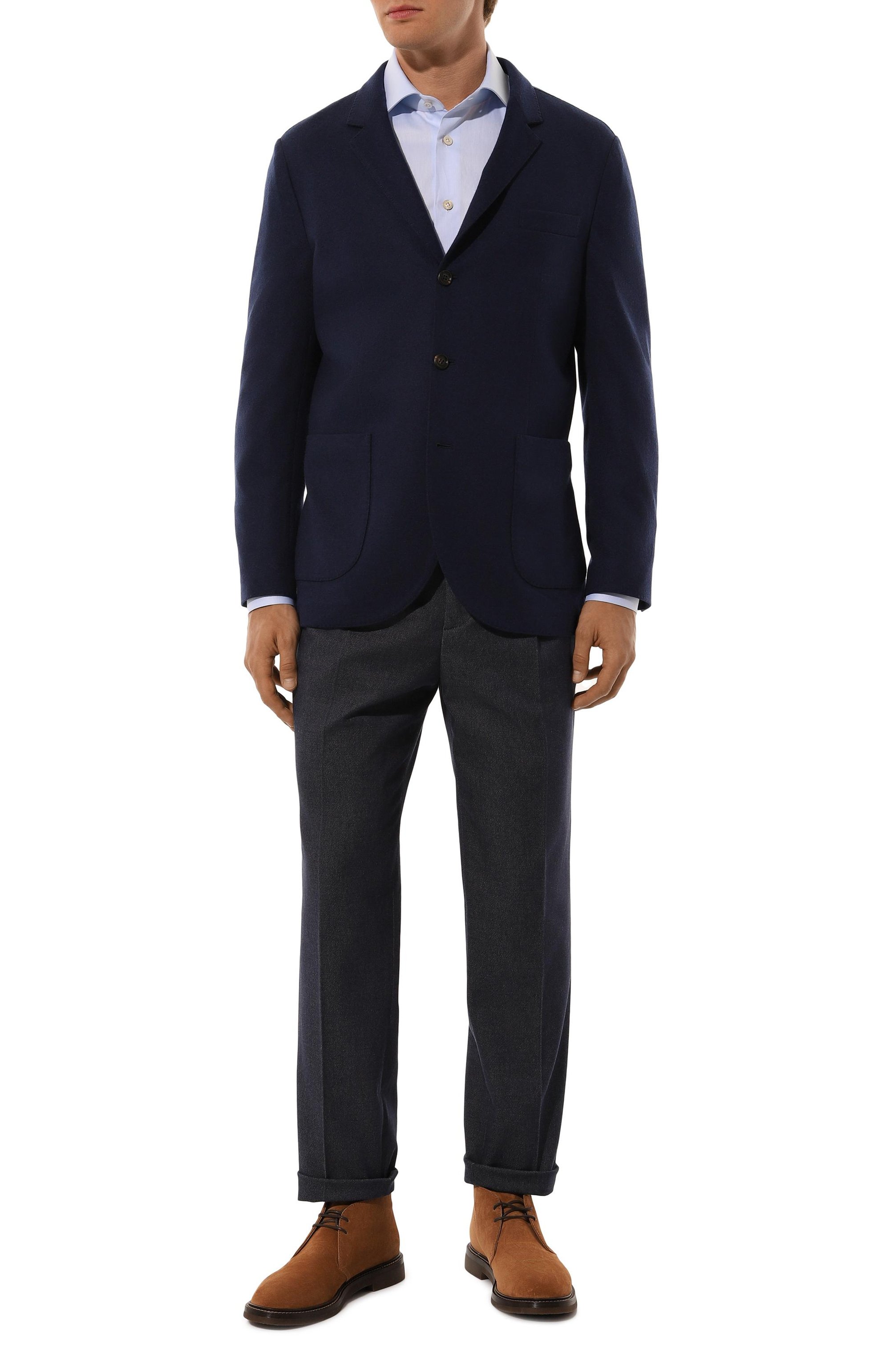 Хлопковая сорочка KITON голубого цвета по цене 69950 руб., арт. UCIH0614602, фото 2 Хлопковая сорочка KITON, арт. UCIH0614602, фото 2