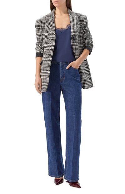 Джинсы SELF-PORTRAIT синего цвета по цене 42450 руб., арт. AW25-822P-BL, фото 2 Джинсы SELF-PORTRAIT, арт. AW25-822P-BL, фото 2