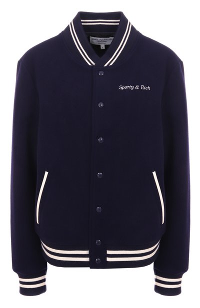 Женский шерстяной бомбер sporty &amp; rich x hotel du cap-eden-roc SPORTY AND RICH, арт. 0W03160666BL106