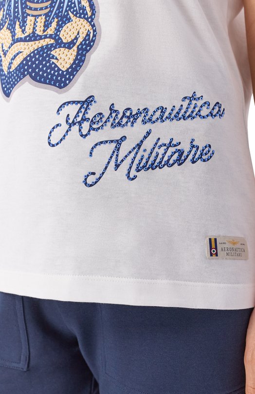 Хлопковая футболка Aeronautica Militare TS2511DJ00638 Белый  TS2511DJ00638 Фото 5