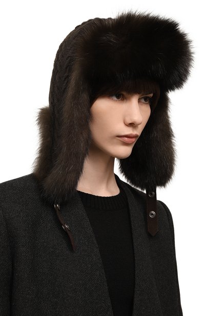Шапка-ушанка из меха соболя BLACK SABLE, арт. BS-47CF1, фото 2