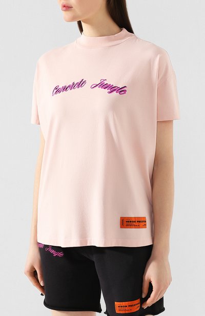 Хлопковая футболка HERON PRESTON розового цвета по цене 17250 руб., арт. HWAA013R209140172728, фото 3 Хлопковая футболка HERON PRESTON, арт. HWAA013R209140172728, фото 3