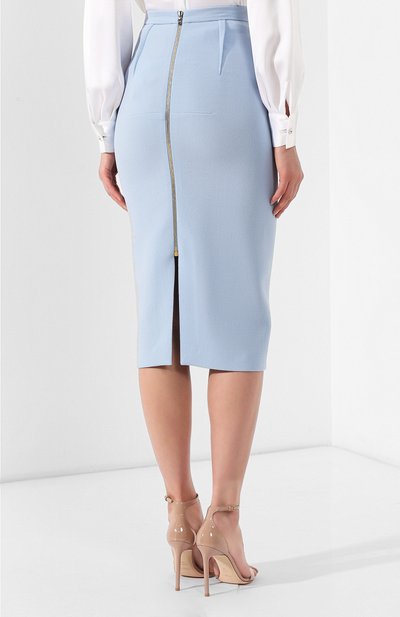 Шерстяная юбка ROLAND MOURET голубого цвета по цене 62050 руб., арт. EW19/S4134/F4044, фото 4 Шерстяная юбка ROLAND MOURET, арт. EW19/S4134/F4044, фото 4