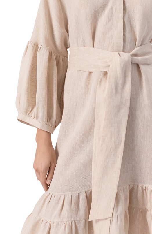 Льняное платье Kiton D59353H0638811 Бежевый  D59353H0638811 Фото 5