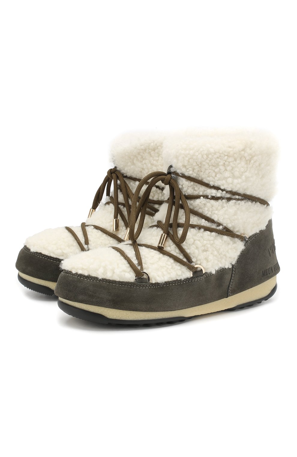 Замшевые ботинки yves salomon x moon boot с отделкой из овчины YVES SALOMON, арт. 9WAC167XXMRMX, фото 1