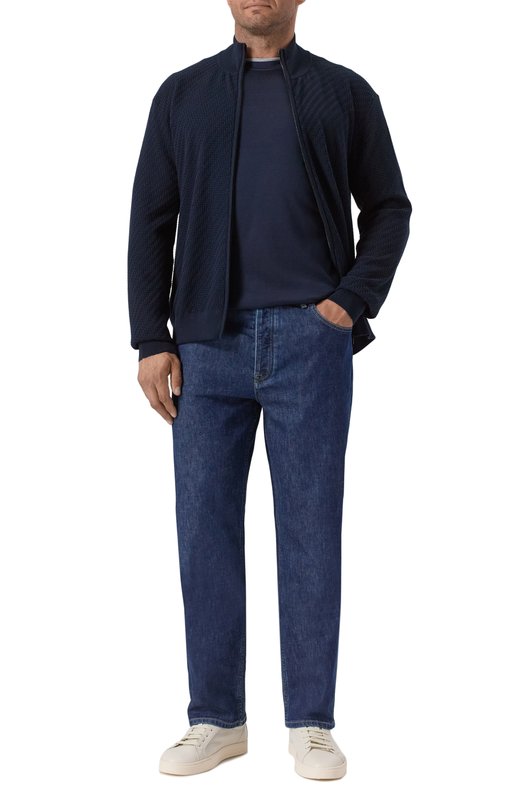 Футболка из шелка и хлопка Brunello Cucinelli MH8367427 Синий  MH8367427 Фото 2