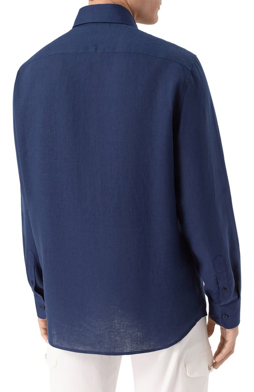 Льняная рубашка Brunello Cucinelli MM6840627 Синий  MM6840627 Фото 4