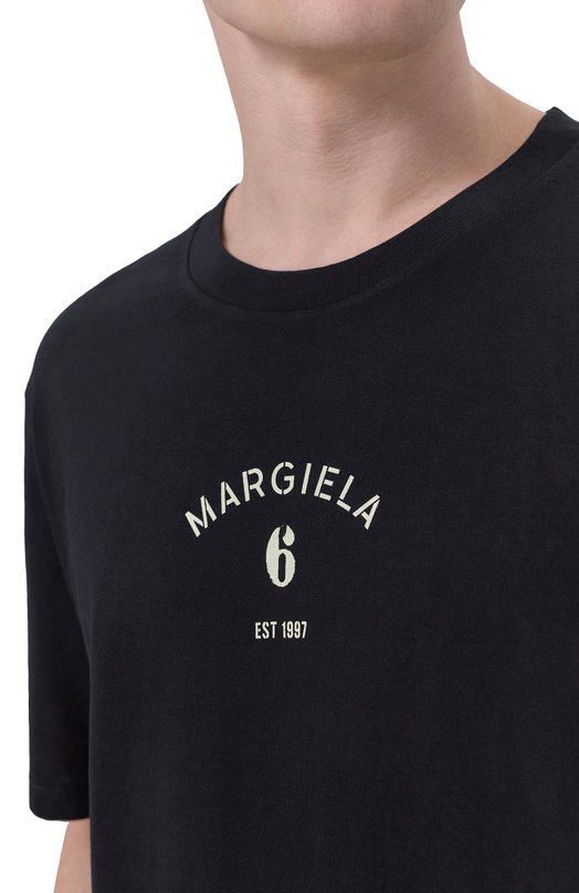 Хлопковая футболка MM6 SH2GC0038/M20048 Чёрный  SH2GC0038/M20048 Фото 5