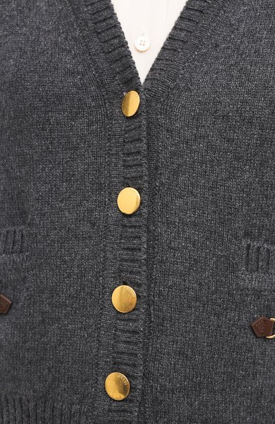 Кашемировый кардиган GUCCI серого цвета по цене 216000 руб., арт. 628412/XKBH9, фото 5 Кашемировый кардиган GUCCI, арт. 628412/XKBH9, фото 5