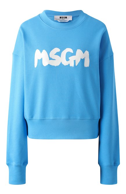 Женский хлопковый свитшот MSGM голубого цвета по цене 0 руб., арт. 3841MDM98/257000 | Фото 1