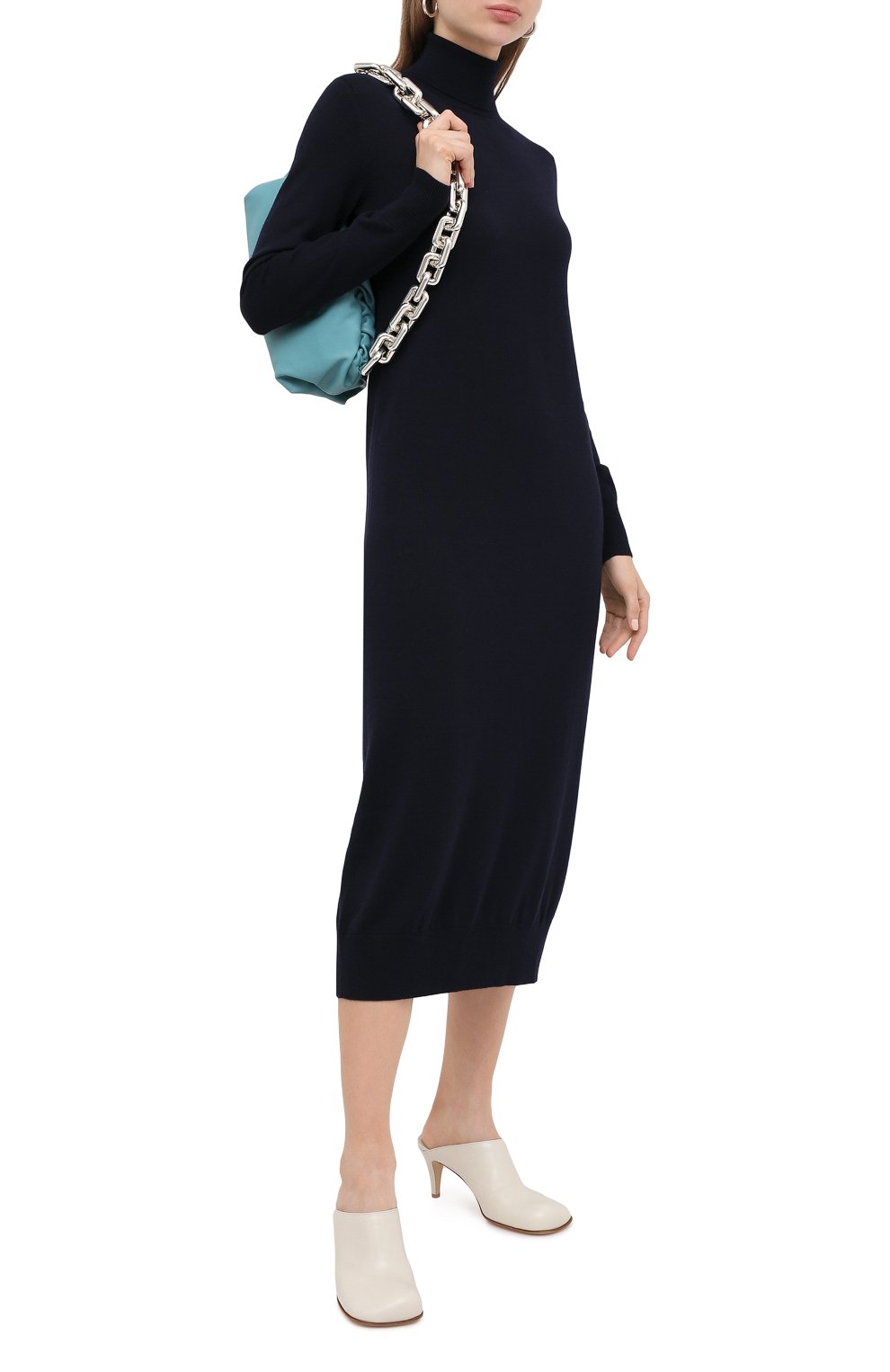 Шерстяное платье JIL SANDER темно-синего цвета по цене 72550 руб., арт. JSPR754054-WRY20058, фото 2 Шерстяное платье JIL SANDER, арт. JSPR754054-WRY20058, фото 2