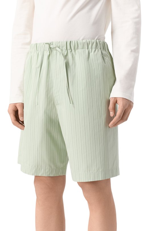Хлопковые шорты Dries Van Noten 020931/3021 Зелёный  020931/3021 Фото 3