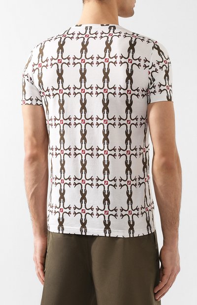 Хлопковая футболка FENDI, арт. FAF532 A793, фото 4