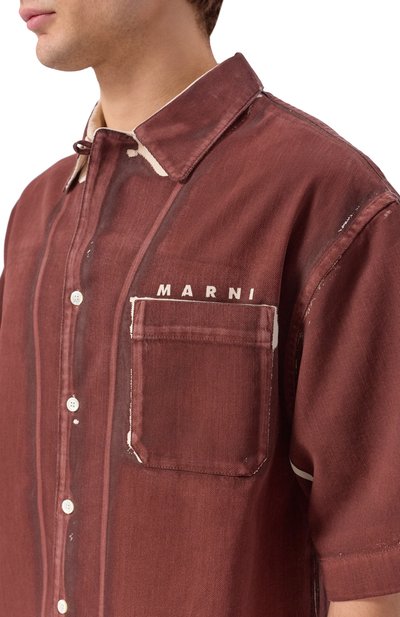 Джинсовая рубашка MARNI бордового цвета по цене 97900 руб., арт. CUJU0017A2/USCY64, фото 5 Джинсовая рубашка MARNI, арт. CUJU0017A2/USCY64, фото 5