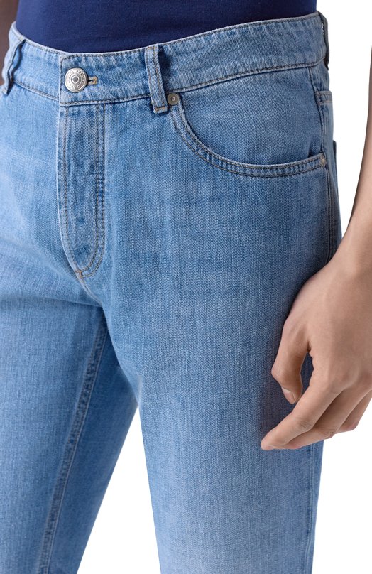 Джинсы Traditional fit Brunello Cucinelli M0Z37D3210 Голубой  M0Z37D3210 Фото 5