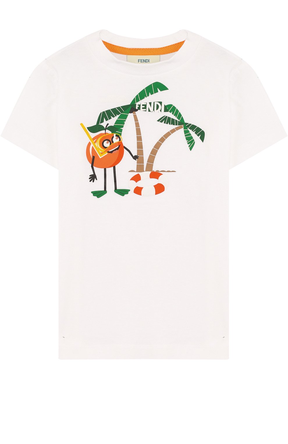 Хлопковая футболка с принтом FENDI, арт. JMI186/7AJ/2A-5A, фото 1