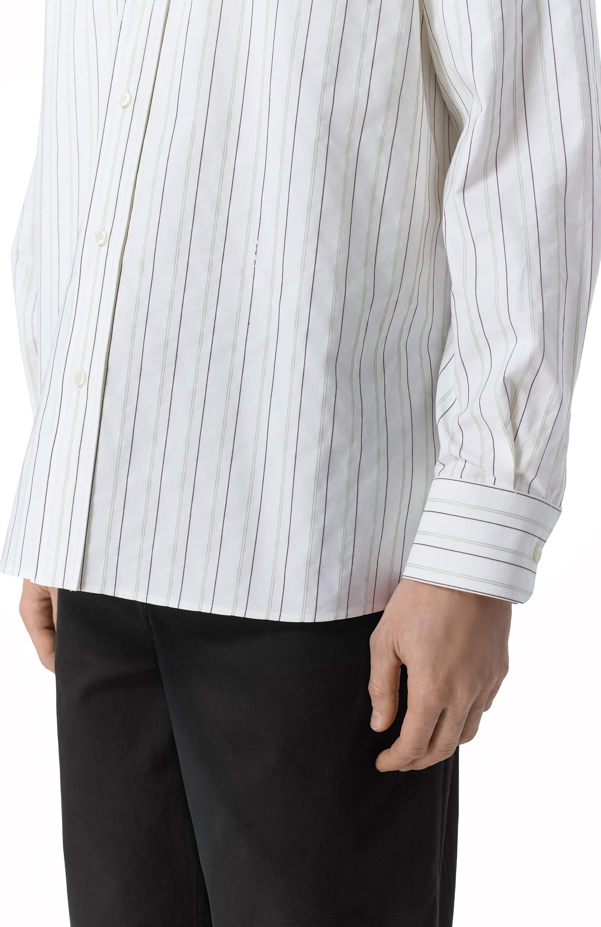 Хлопковая рубашка SAINT LAURENT, арт. 848033/Y7K19, фото 5