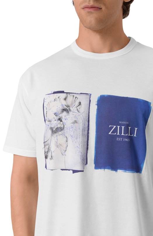 Хлопковая футболка Zilli TSR03CM0100VGRF00 Белый  TSR03CM0100VGRF00 Фото 5