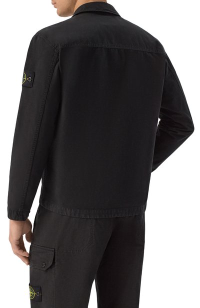 Хлопковая куртка-рубашка STONE ISLAND черного цвета по цене 73250 руб., арт. K2S151200009/S0211, фото 4 Хлопковая куртка-рубашка STONE ISLAND, арт. K2S151200009/S0211, фото 4