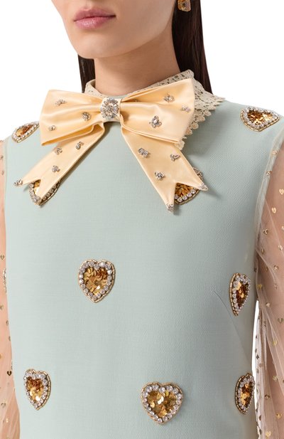 Платье из шерсти и шелка VALENTINO, арт. 7B3VADQ5/1CF, фото 4