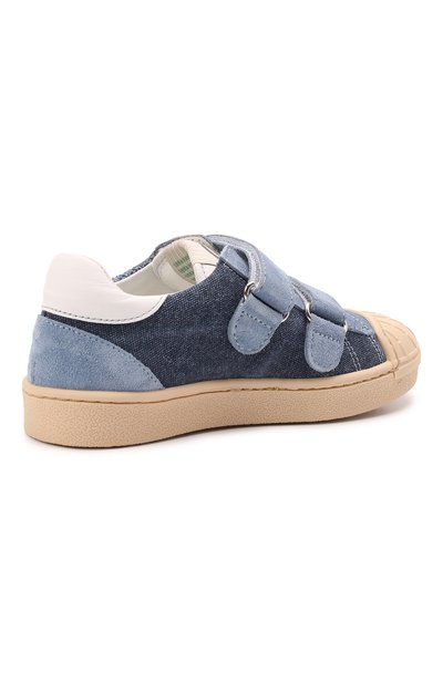 Кеды из кожи и текстиля RONDINELLA синего цвета по цене 16950 руб., арт. 11866-1E/6521/24-27, фото 3 Кеды из кожи и текстиля RONDINELLA, арт. 11866-1E/6521/24-27, фото 3