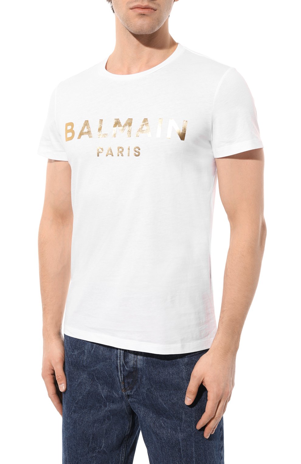 Хлопковая футболка BALMAIN, арт. YH1EF000BB29/GAD, фото 3