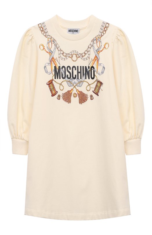 

Хлопковое платье Moschino, Кремовый