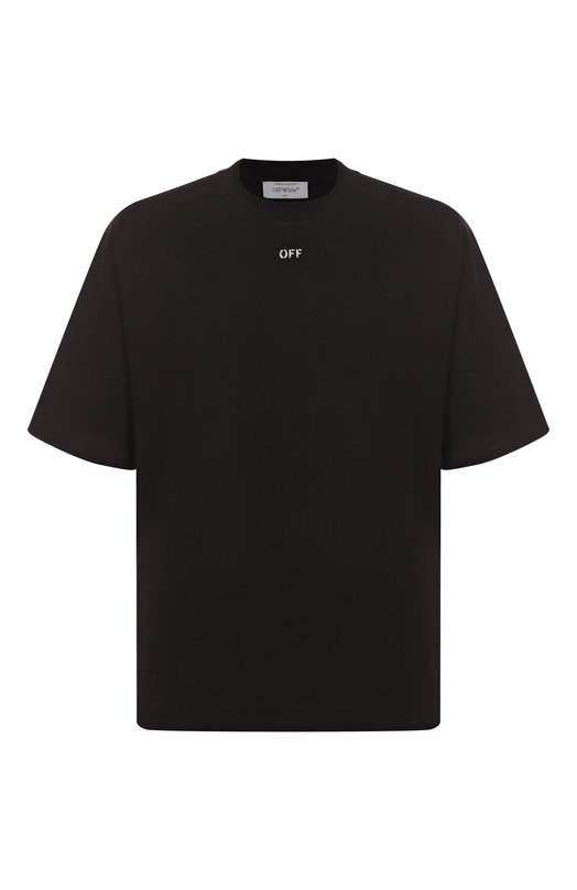 Хлопковая футболка Off-White 0MAA120S25JER00F Чёрный 0MAA120S25JER00F