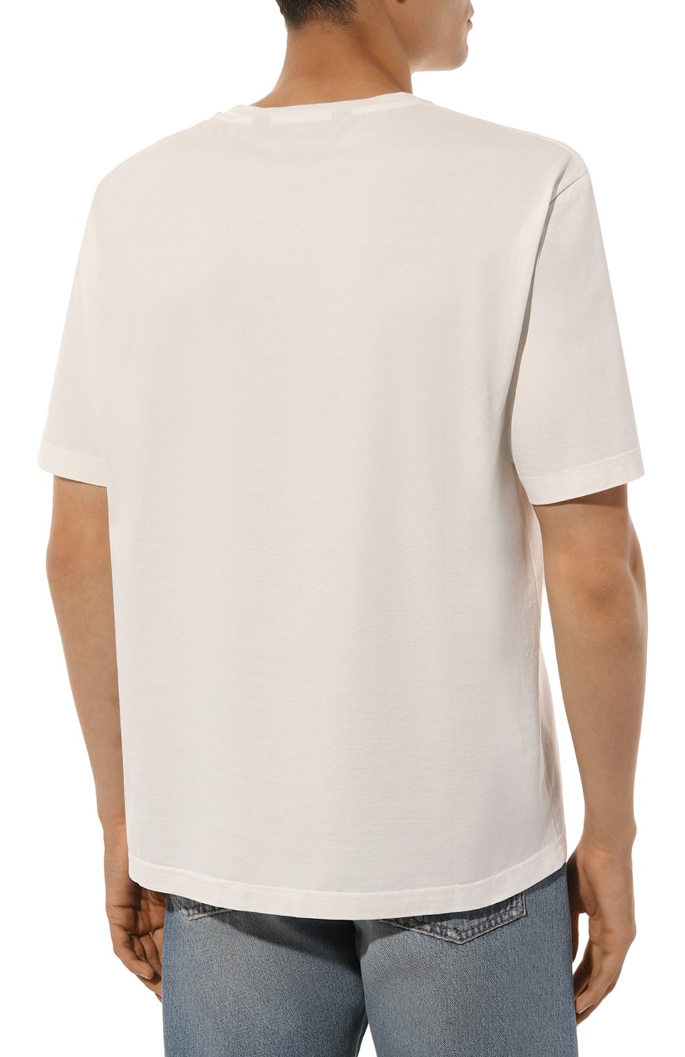 Хлопковая футболка PALM ANGELS кремового цвета по цене 29450 руб., арт. PMAA089F24JER008, фото 4 Хлопковая футболка PALM ANGELS, арт. PMAA089F24JER008, фото 4