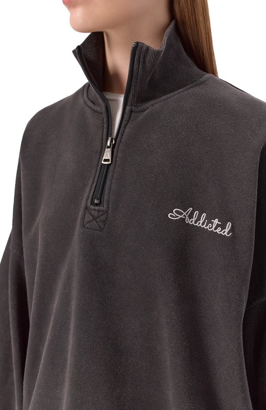 Свитшот из хлопка и шерсти Addicted FT2401.1 Чёрный  FT2401.1 Фото 5