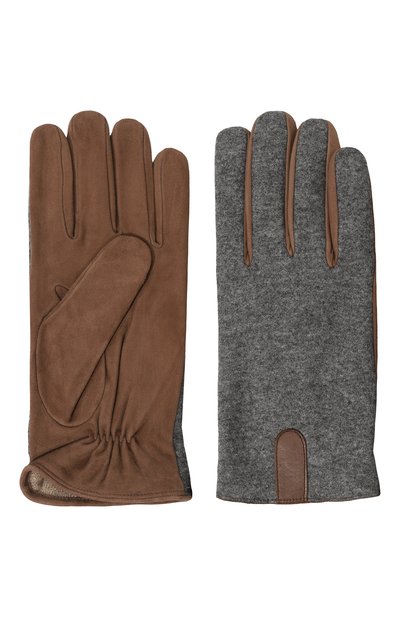 Комбинированные перчатки ANDREA CAMPAGNA серого цвета по цене 49950 руб., арт. 24UGUANTI/VITL1X, фото 2 Комбинированные перчатки ANDREA CAMPAGNA, арт. 24UGUANTI/VITL1X, фото 2