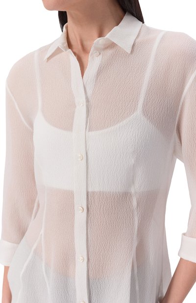 Шелковая блузка GOOROO белого цвета по цене 74520 руб., арт. BL026-2200-101-SS26, фото 5 Шелковая блузка GOOROO, арт. BL026-2200-101-SS26, фото 5