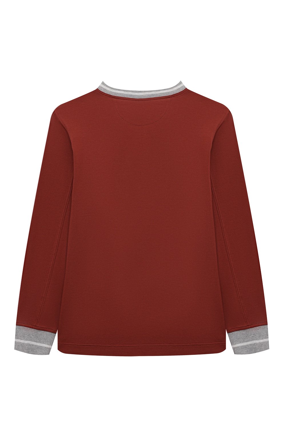 Хлопковый лонгслив BRUNELLO CUCINELLI бордового цвета по цене 25250 руб., арт. B0B13T164B, фото 2 Хлопковый лонгслив BRUNELLO CUCINELLI, арт. B0B13T164B, фото 2