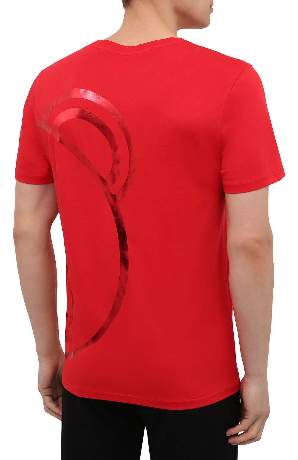 Хлопковая футболка MOSCHINO красного цвета по цене 14400 руб., арт. A1911/8112, фото 4 Хлопковая футболка MOSCHINO, арт. A1911/8112, фото 4