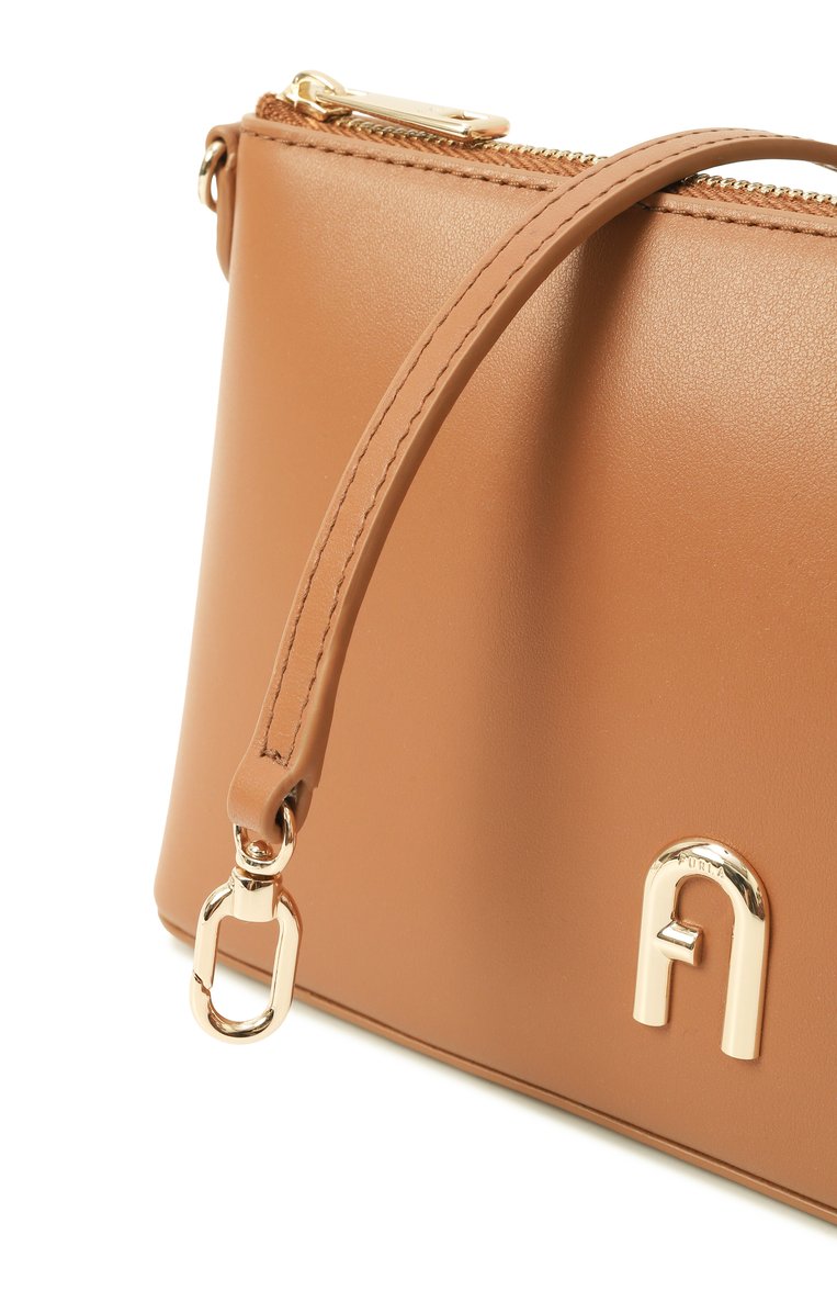 Женская сумка furla diamante mini  FURLA коричневого цвета, арт. WE00615/AX0733 | Фото 3 (Материал: Натуральная кожа; Размер: mini; Ремень/цепочка: На ремешке)