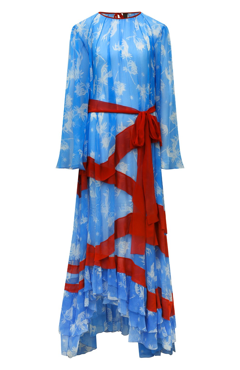 Шелковое платье ULYANA SERGEENKO синего цвета по цене 350000 руб., арт. ABL002SS23Morocco0321т23, фото 1 Шелковое платье ULYANA SERGEENKO, арт. ABL002SS23Morocco0321т23, фото 1