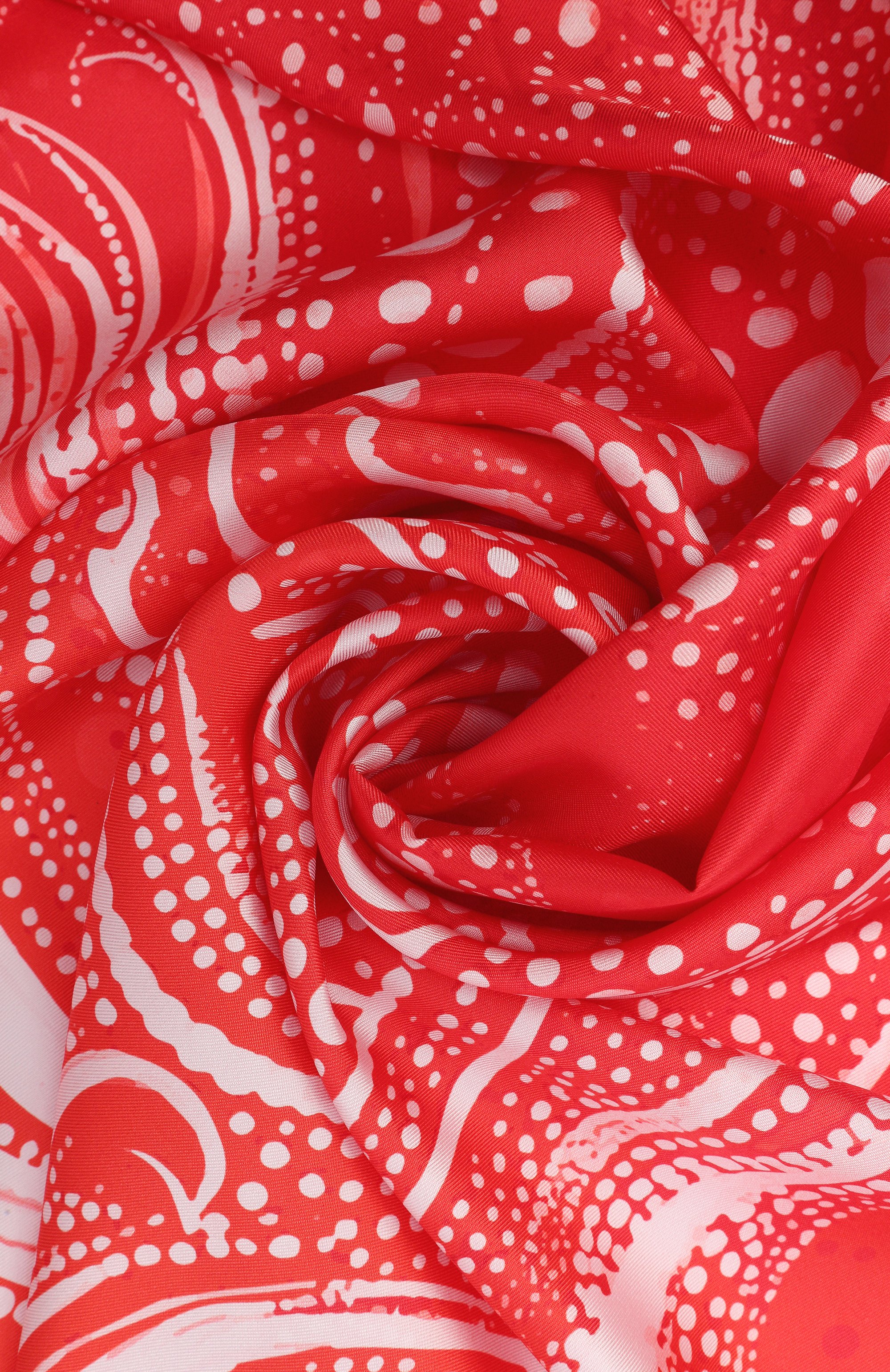 Шелковый платок scarlet LEFFERS красного цвета по цене 41480 руб., арт. 41.52.3.17.13, фото 3 Шелковый платок scarlet LEFFERS, арт. 41.52.3.17.13, фото 3