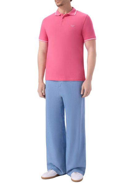 Хлопковое поло EMPORIO ARMANI розового цвета по цене 13400 руб., арт. EM001380/AF20424, фото 2 Хлопковое поло EMPORIO ARMANI, арт. EM001380/AF20424, фото 2