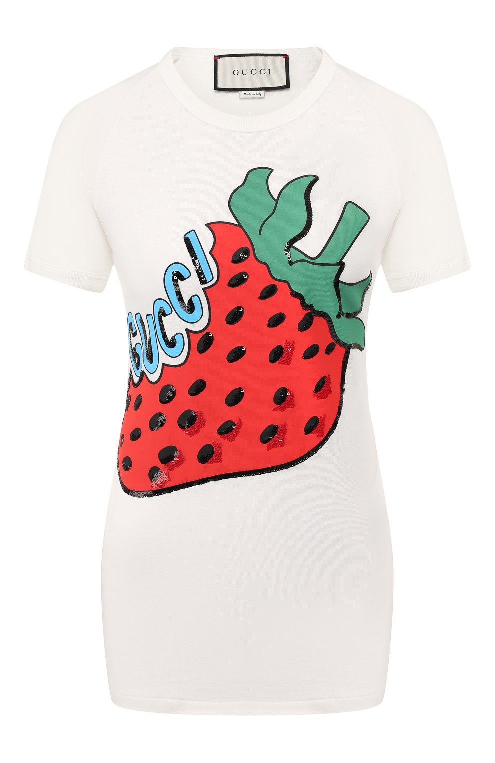 Хлопковая футболка GUCCI белого цвета по цене 47200 руб., арт. 562252/XJA18, фото 1 Хлопковая футболка GUCCI, арт. 562252/XJA18, фото 1