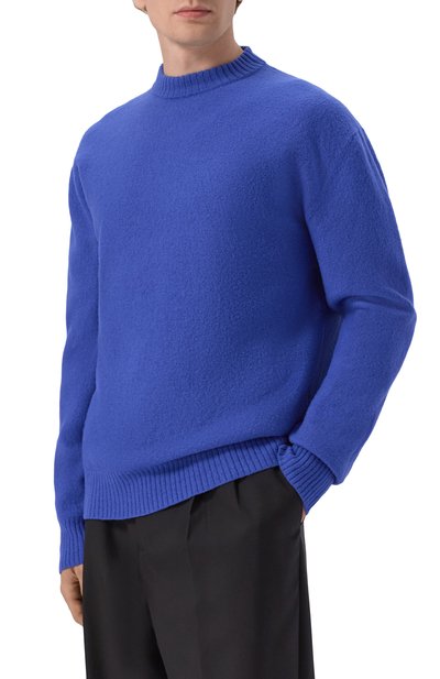 Шерстяной свитер JIL SANDER синего цвета по цене 112500 руб., арт. J21GP0002/J14603, фото 3 Шерстяной свитер JIL SANDER, арт. J21GP0002/J14603, фото 3
